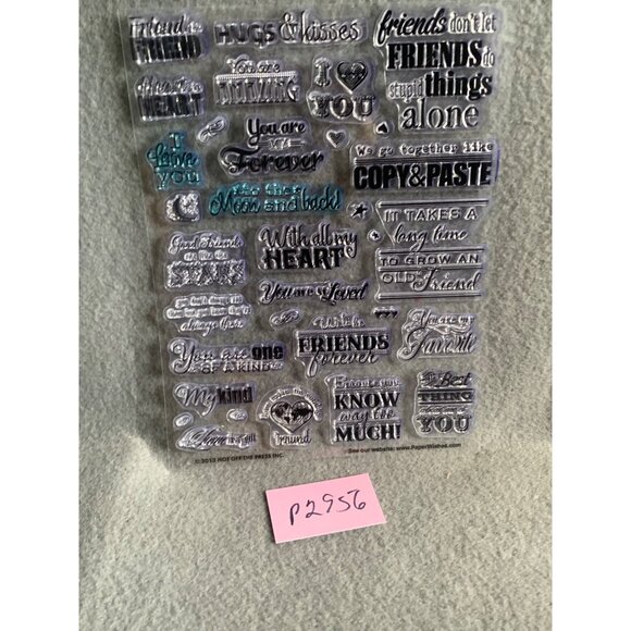 Hot Off The Press Inc. Clear Acrylic Stamps Set - Friends Forever Sentiments - Picture 5 of 5